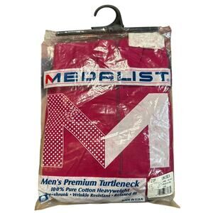 Medalist Berry Fuschia Heavyweight Turtleneck 100% Cotton Turtleneck Top Size L